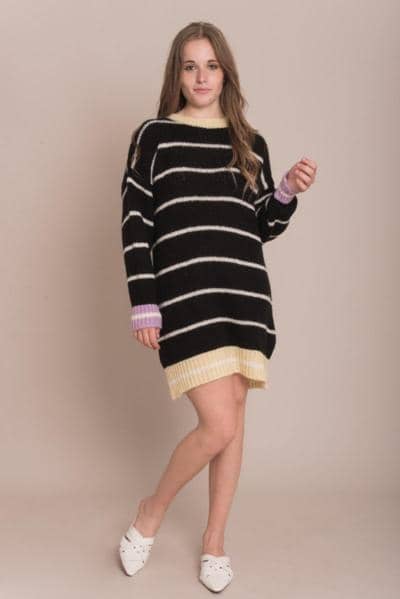 SLINE FASHION - Pulôver de listras compridas 