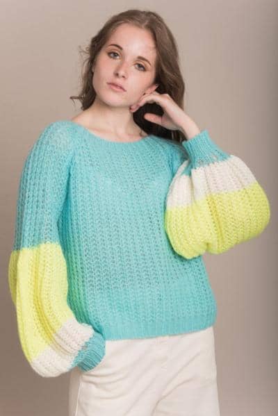 SLINE FASHION - Pullover maniche a palloncino 