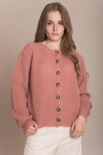 SLINE FASHION - Strickjacke mit Knöpfen 