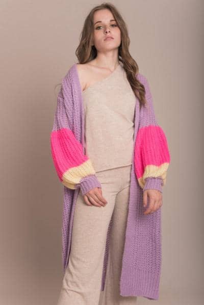 SLINE FASHION - Cardigan con Manica Mantella 