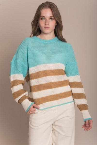 SLINE FASHION - Pullover a righe colorate 