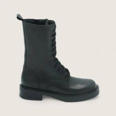 KALI - Сталь - Черная телячья кожа 