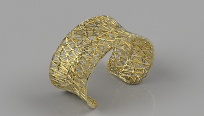 ABARIN - Brazalete geométrico dorado 