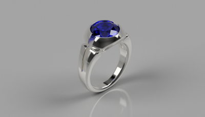 ABARIN - Anillo de plata con zafiro 