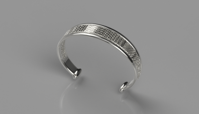 Brazalete italiano de plata texturizada para revendedores
