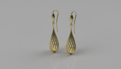 ABARIN - Pendientes de lágrima de oro 