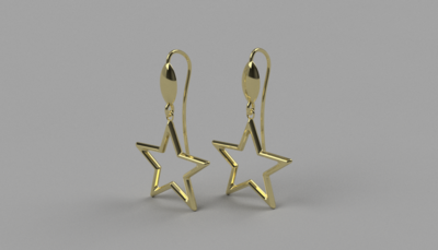 Pendientes de estrella de oro Made in Italy para mayoristas