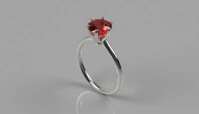 ABARIN - Anillo solitario de rubí 