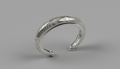 ABARIN - Brazalete de plata texturizado 