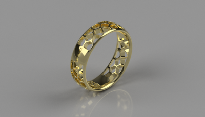 ABARIN - Anillo de oro hexagonal 