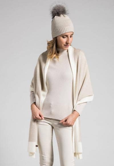 AF MAGLIERIA - Stola Bordata Megane_AFI0571L - Cuffia Lana Rasata_AFP0636LP