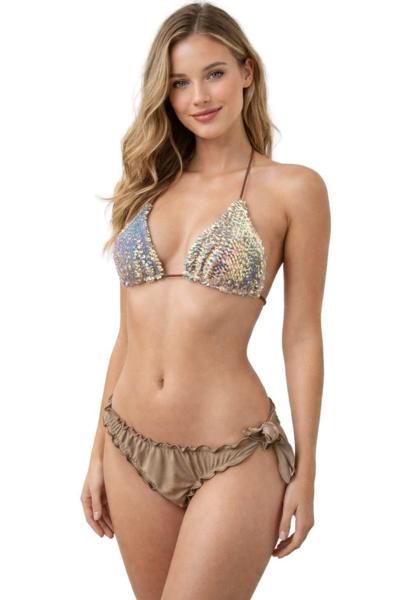 AGHÉ MARE - 251Sequin Triangle Bikini