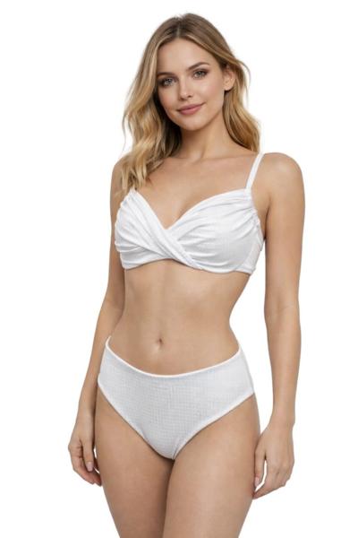 AGHÉ MARE - Biquíni texturizado branco tamanho 110 