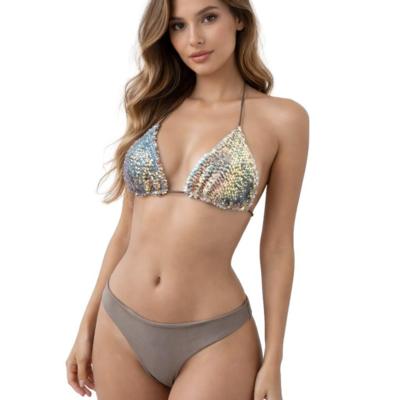 AGHÉ MARE - Conjunto de biquíni com 250 lantejoulas 