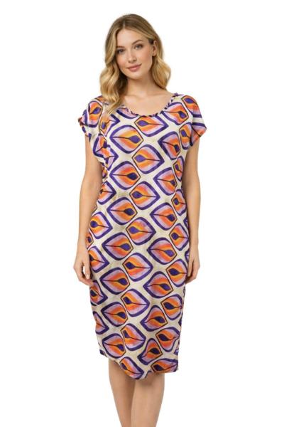 AGHÉ MARE - Vestido midi geométrico 172 
