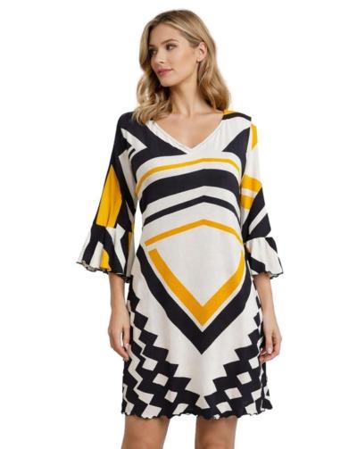 AGHÉ MARE - 197 Geometric Print Dress