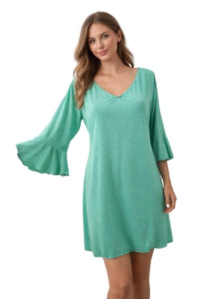 AGHÉ MARE - Vestido evasê verde menta 184 