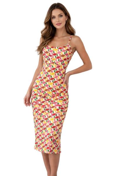 AGHÉ MARE - Vestido com estampa geométrica, número 199 