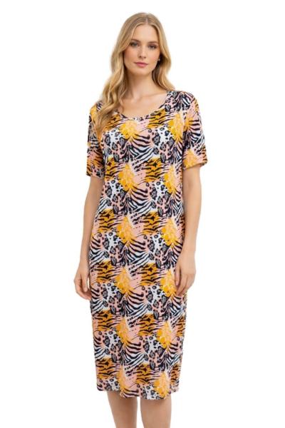 AGHÉ MARE - Vestido com estampa tropical 213 