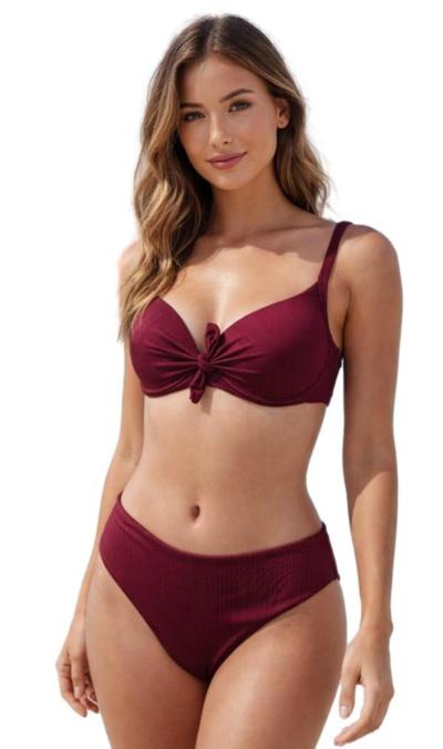 AGHÉ MARE - 117 Biquíni com Nó Bordéus 