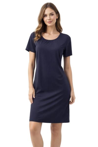 AGHÉ MARE - Vestido de algodão azul-marinho 209 