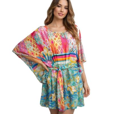 AGHÉ MARE - Caftan com estampa tropical 188 