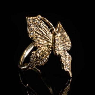 ART JEWELLERY TUSCANY - Anillo mariposa en oro de 18kt 