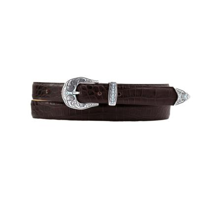 ALTA MODA BELT - Croc-Embossed Leather Belt