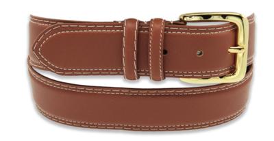Brauner Ledergürtel mit goldener Schnalle, Made in Italy für Wiederverkäufer