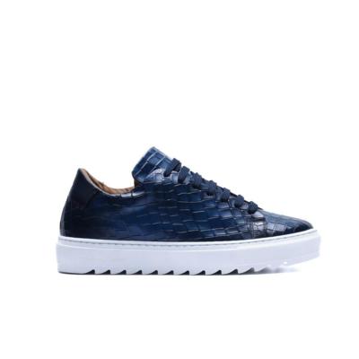 Italian handmade blue leather sneakers for resellers