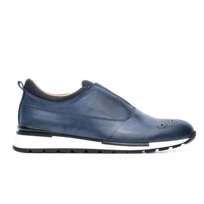 Italian leather casual sneaker for resellers blue