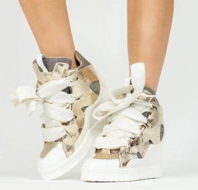 ALESSANDRO COLLECTION - Золотые высокие кроссовки 