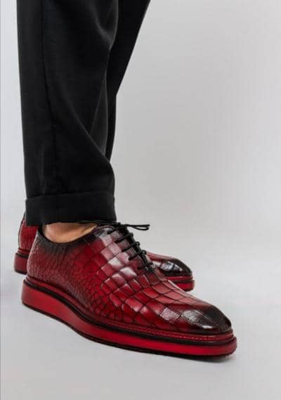 ALESSANDRO COLLECTION - Elegant Croco Derby