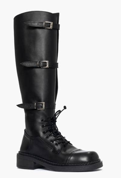 ALESSANDRO COLLECTION - Черный кожаный ботинок 