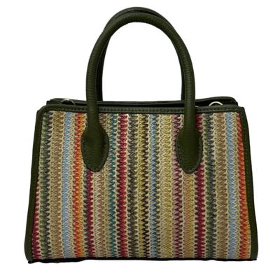 BAGOO e FI - Плетеная полосатая сумка-тоут 