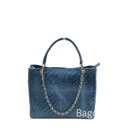 BAGOO e FI - Синяя плетеная сумка-тоут 