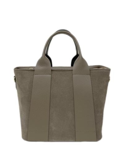 BAGOO e FI - Сумка-тоут из серо-коричневой замши 