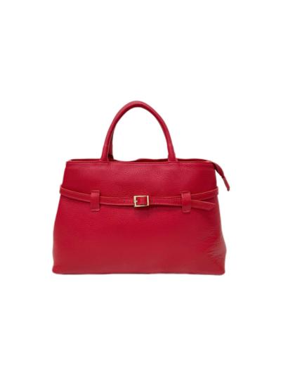 Red leather handbag made in Italy for resellers wholesale