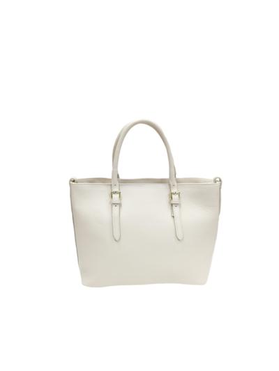 BAGOO e FI - Сумка-тоут из кожи цвета слоновой кости 