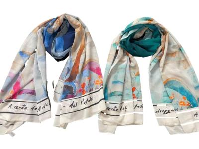 BAGOO e FI - Шелковый шарф с арт-принтом 