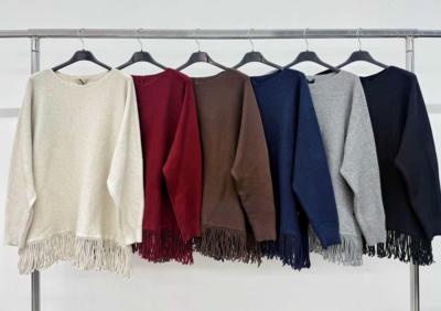 Italian wholesale fringe hem sweaters for resellers