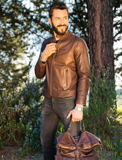 MASSIMO ROMOLINI - CASACO DE COURO DA MODA 