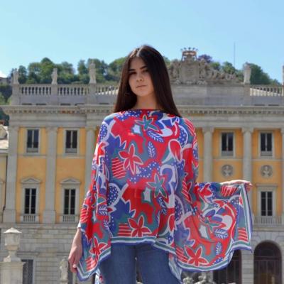 BEA ON THE LAKE - Пончо из цветочного шифона 