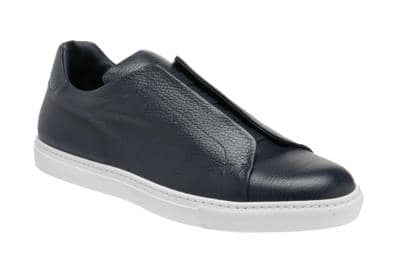 BELLESI - Navy Leather Slip-On Sneaker