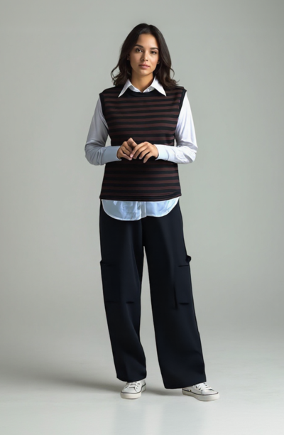 Top senza maniche a righe made in Italy per rivenditori