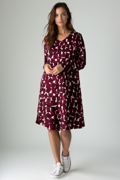 Vestito italiano con stampa geometrica per rivenditori