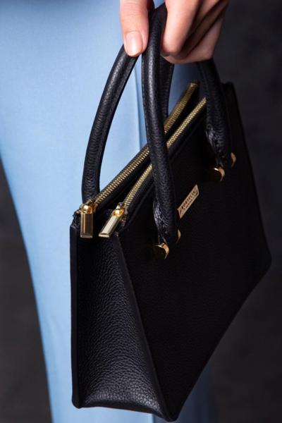 BORSELLA DESIGN - Bolsa de couro preta 