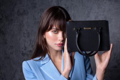 BORSELLA DESIGN - Bolsa preta texturizada 