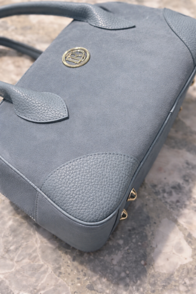 Italian leather blue handbag for resellers wholesale