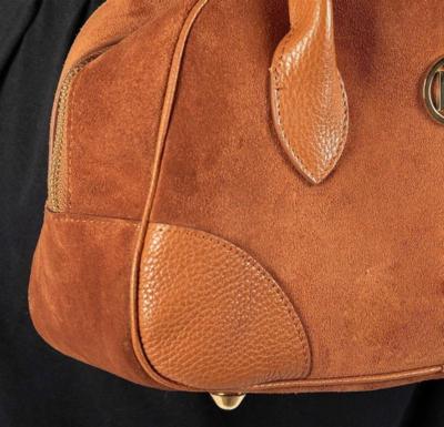 Коричневая сумка из кожи и замши Made in Italy для перепродаж
